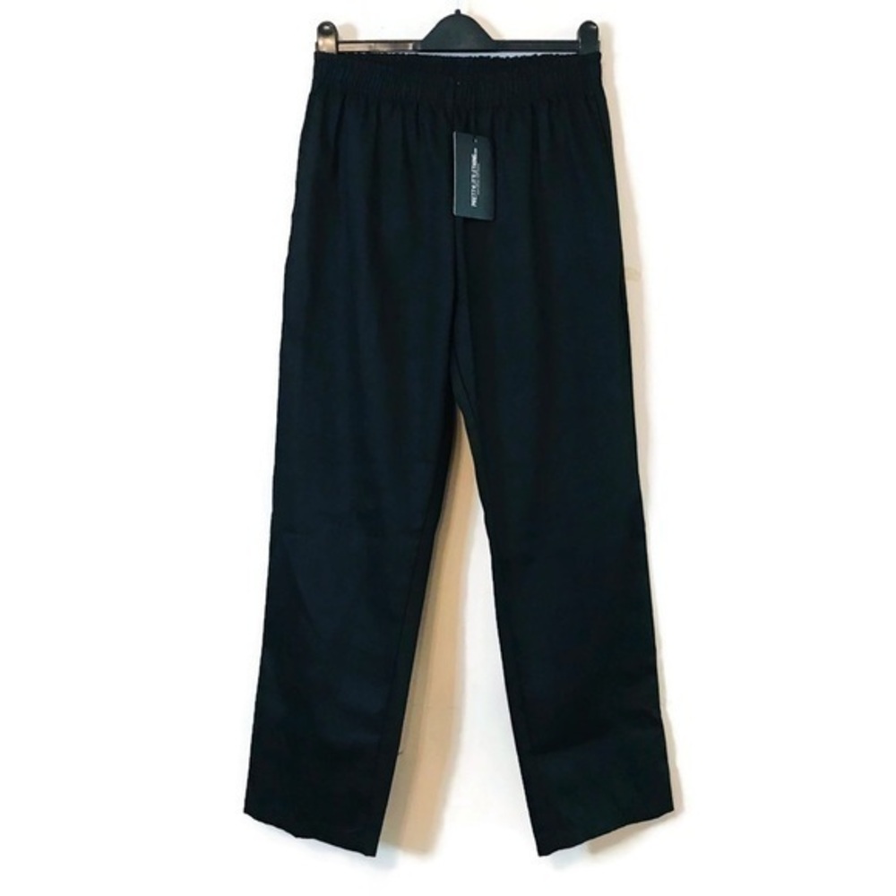 NWT PRETTYLITTLETHING Black Tapered Trousers High Waisted Mom Pants size 4 Small